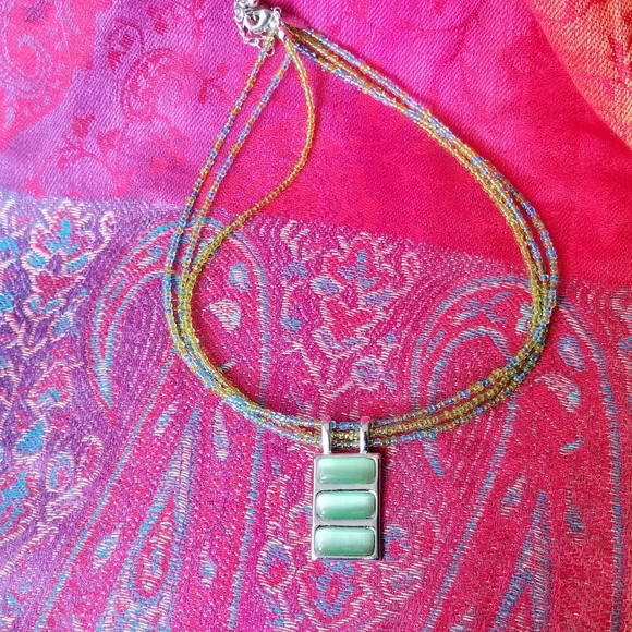 Lia Sophia Summer Sea necklace blue silver green - Picture 11 of 13